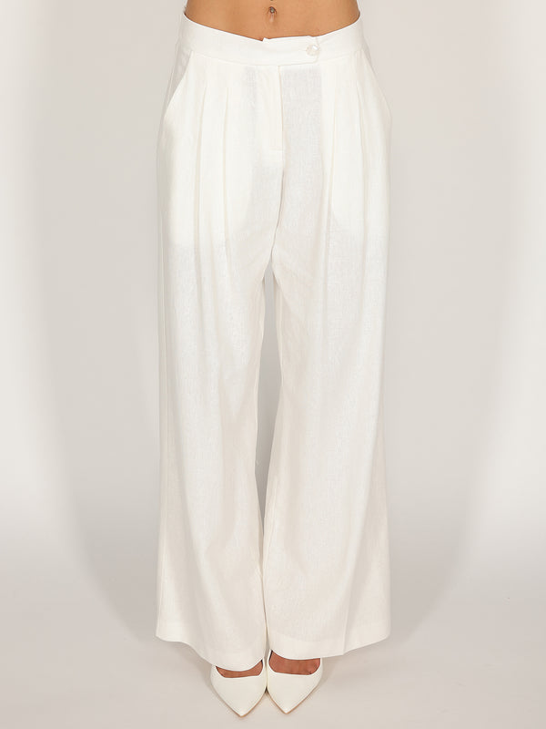Pantalone palazzo Bianco in lino