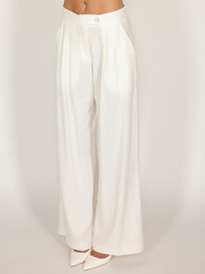 Pantalone palazzo Bianco in lino