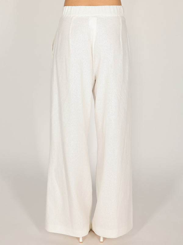 Pantalone palazzo Bianco in lino