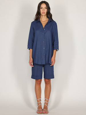 Camicia in lino Blu