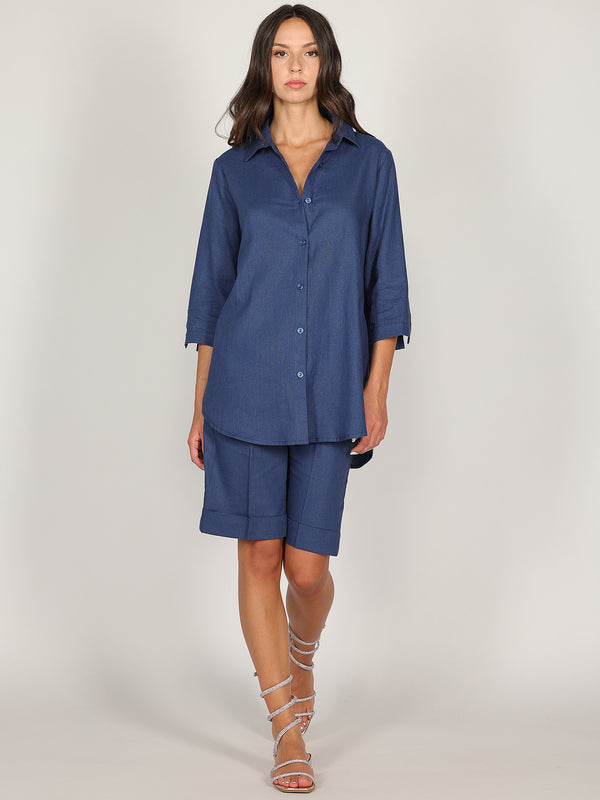 Camicia in lino Blu