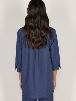 Camicia in lino Blu