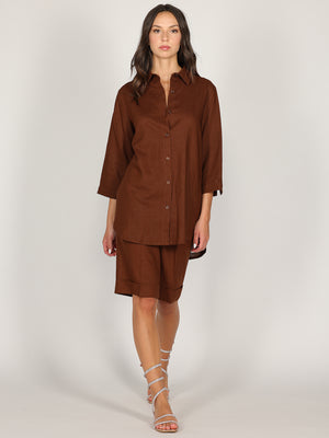 Camicia Cacao in lino