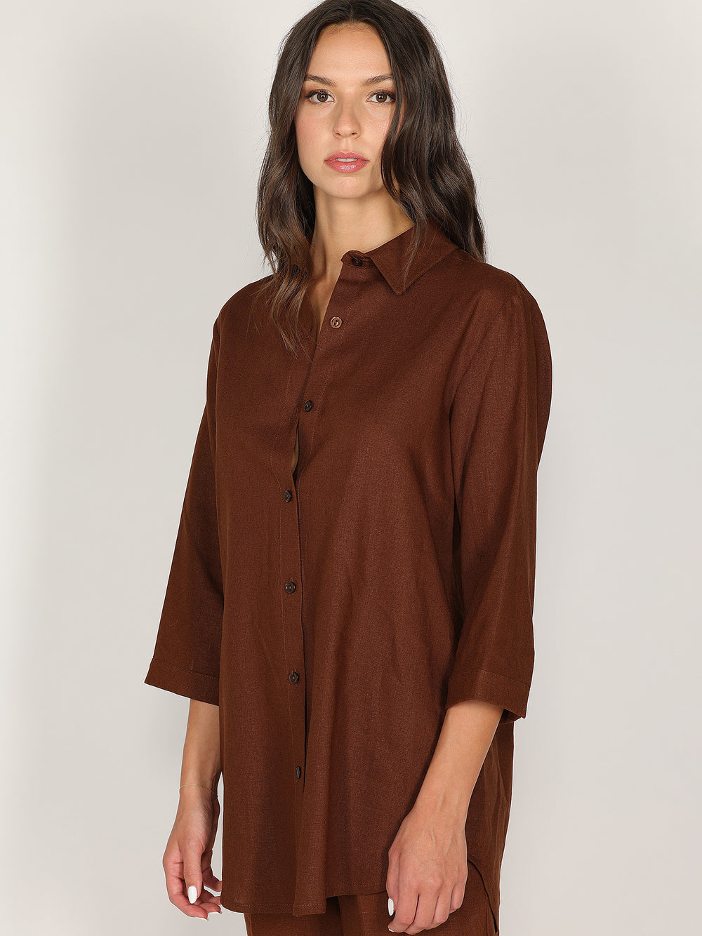 Camicia Cacao in lino