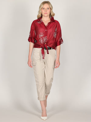 Camicia voile ricamata