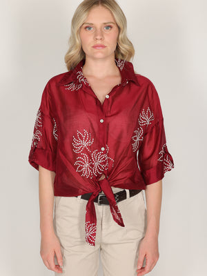 Camicia voile ricamata