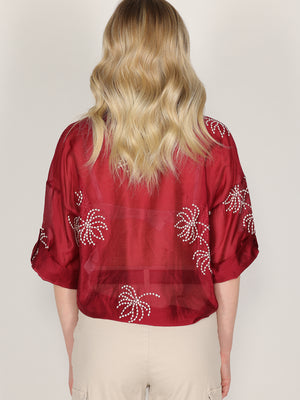 Camicia voile ricamata