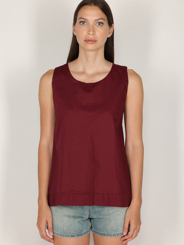Top in cotone liscio