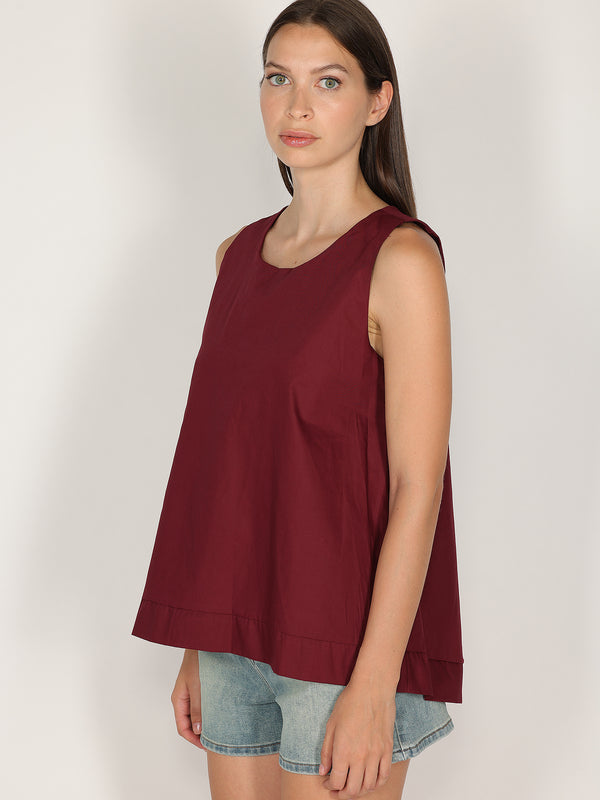 Top in cotone liscio