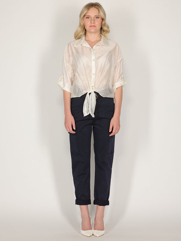Camicia voile ricamata