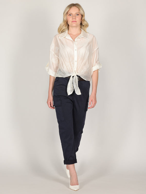 Camicia voile ricamata