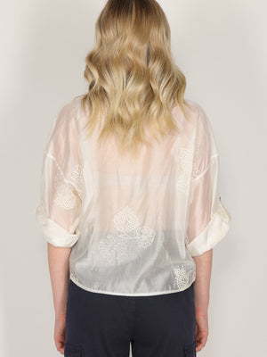 Camicia voile ricamata