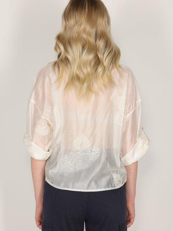 Camicia voile ricamata