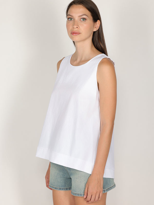 Top in cotone liscio