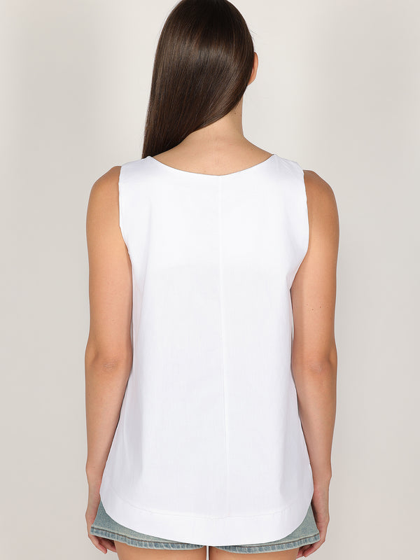Top in cotone liscio