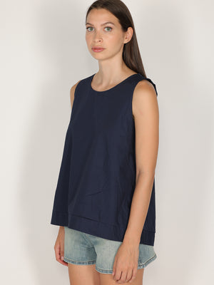 Top in cotone liscio