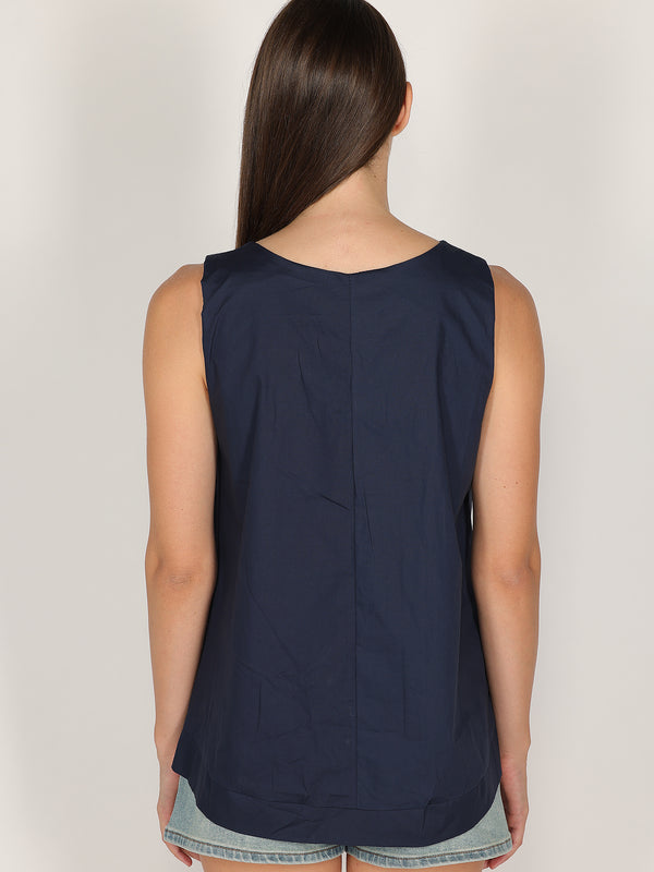Top in cotone liscio