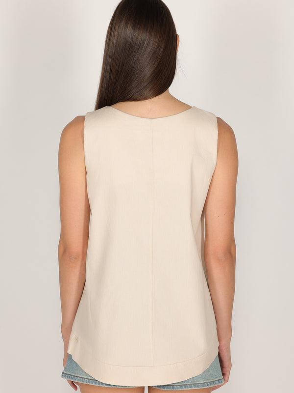 Top in cotone liscio