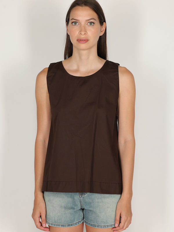 Top in cotone liscio