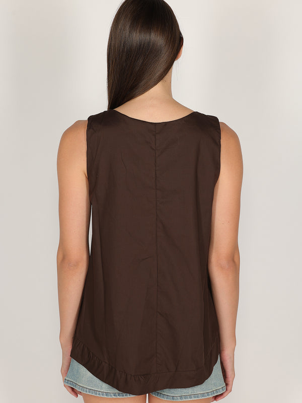 Top in cotone liscio