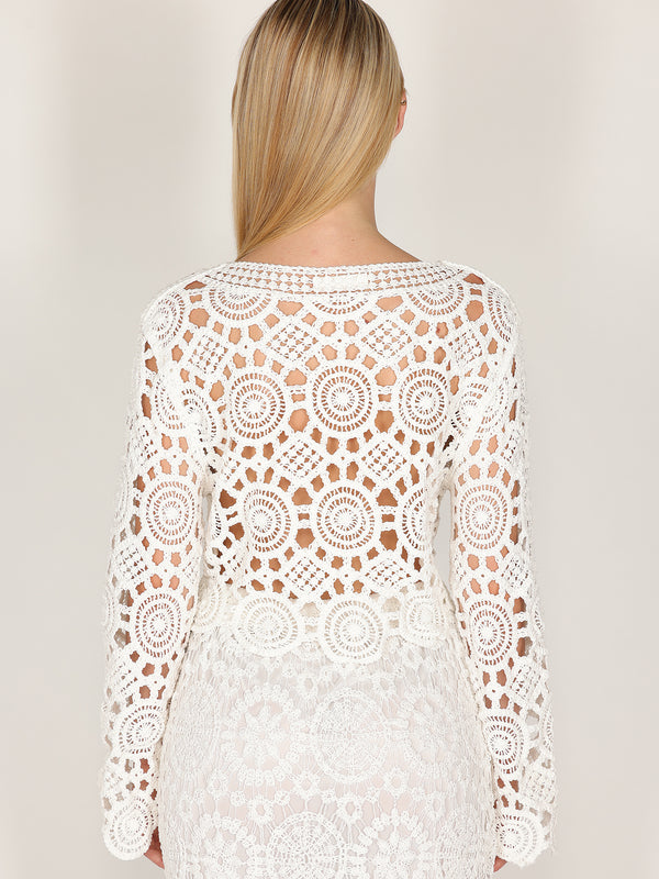 Maglia crochet corta