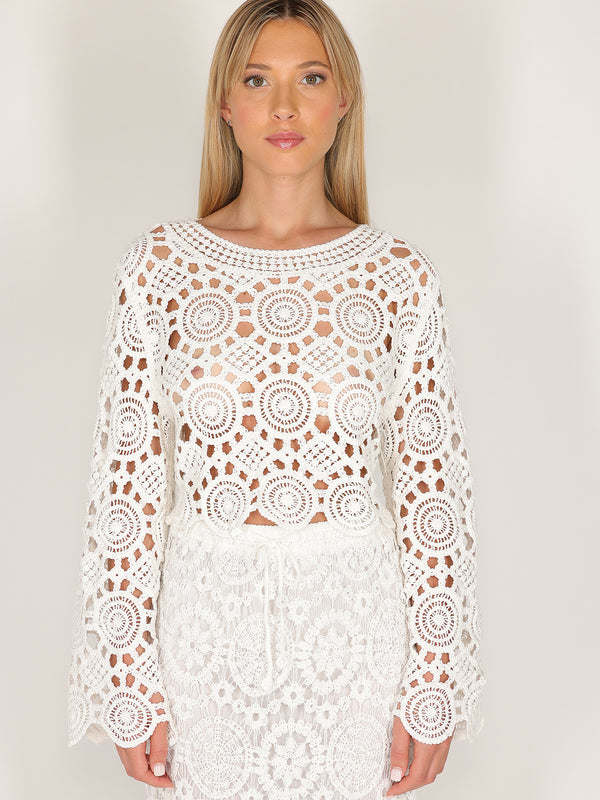 Maglia crochet corta