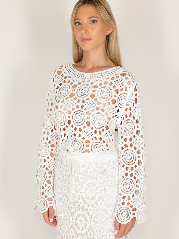 Maglia crochet corta