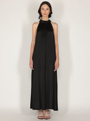 Abito raso lungo scollo halter