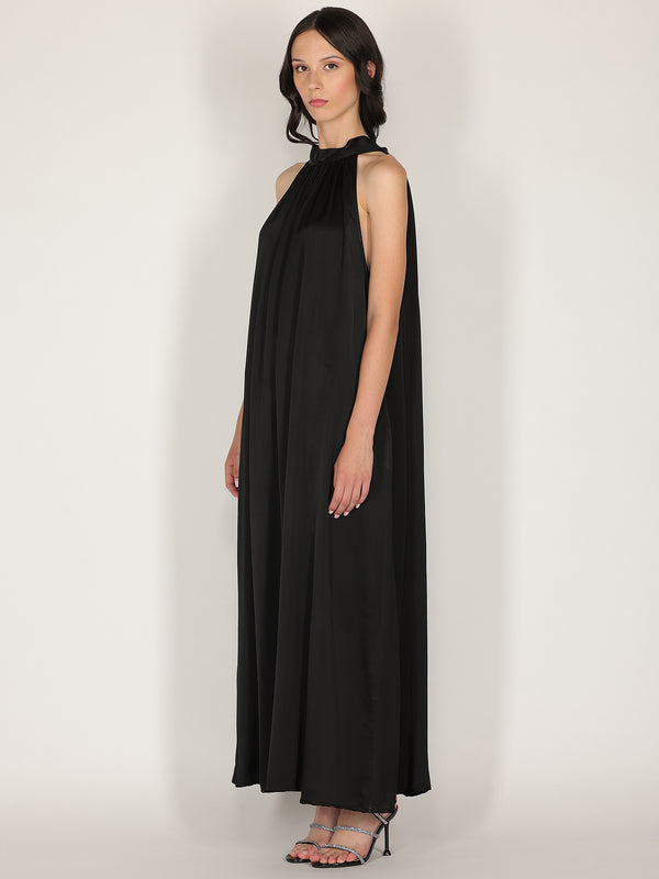 Abito raso lungo scollo halter