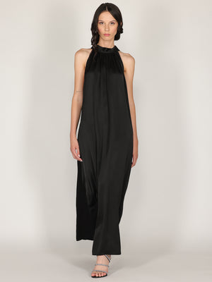 Abito raso lungo scollo halter