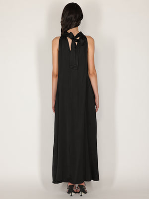 Abito raso lungo scollo halter