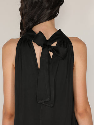 Abito raso lungo scollo halter