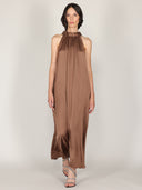 Abito raso lungo scollo halter