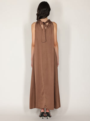 Abito raso lungo scollo halter