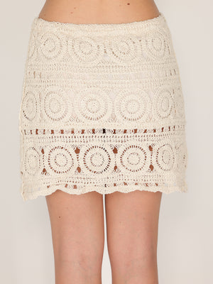 Gonna macramè Beige