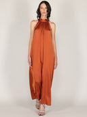 Abito raso lungo scollo halter