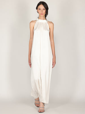 Abito raso lungo scollo halter