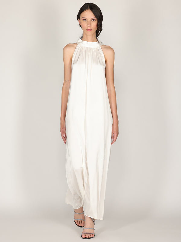 Abito raso lungo scollo halter