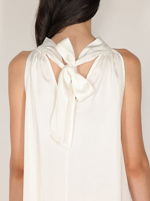Abito raso lungo scollo halter