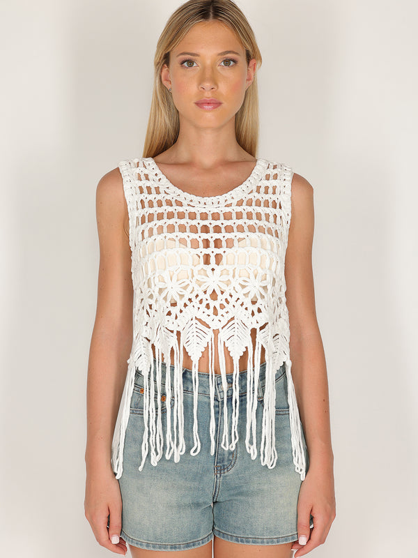 Canotta crochet e frange