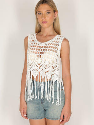 Canotta crochet e frange