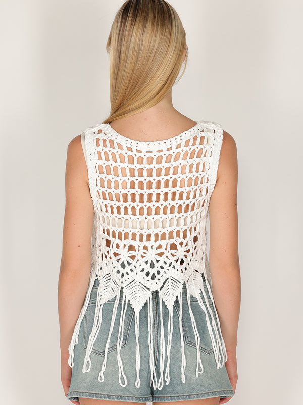 Canotta crochet e frange