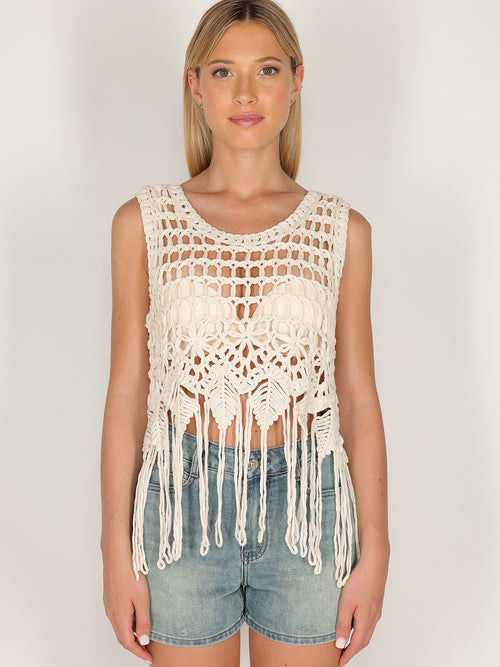 Canotta crochet e frange
