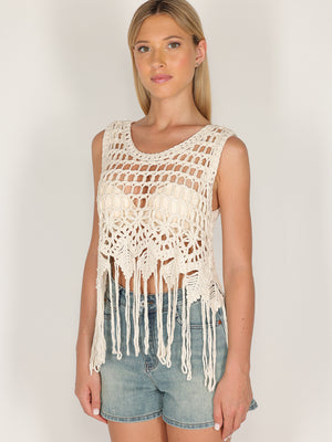 Canotta crochet e frange