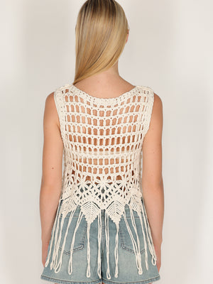 Canotta crochet e frange