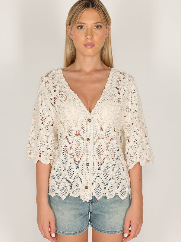 Giacchina crochet con bottoni