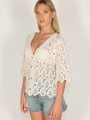 Giacchina crochet con bottoni