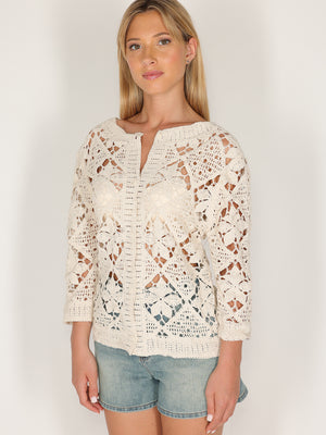 Giacca crochet bottoni
