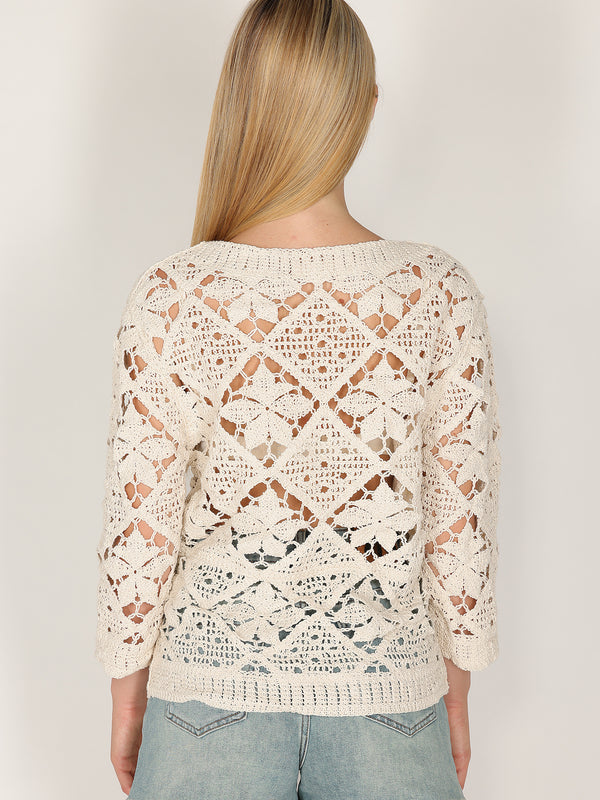 Giacca crochet bottoni