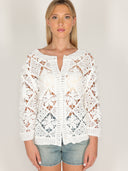 Giacca crochet bottoni